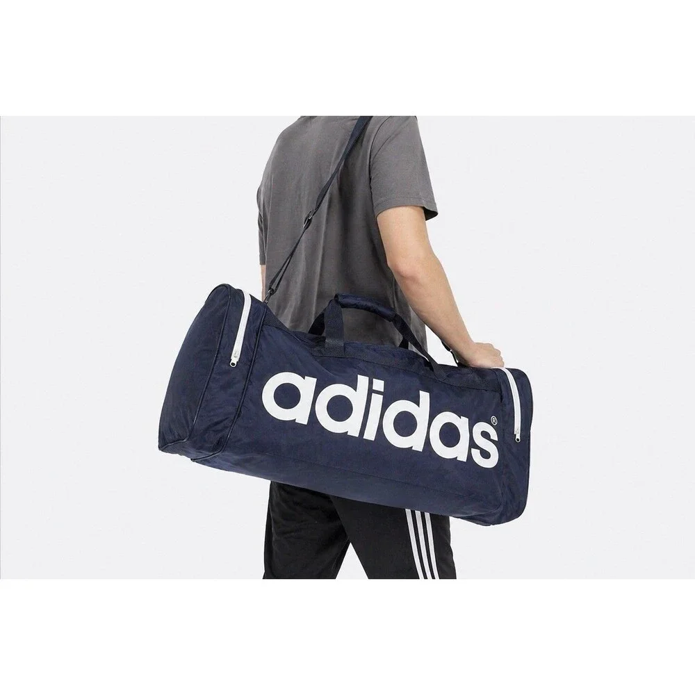 Vintage Adidas Duffel Bag Navy Blue Large Gym Travel Sports Carry On 22”